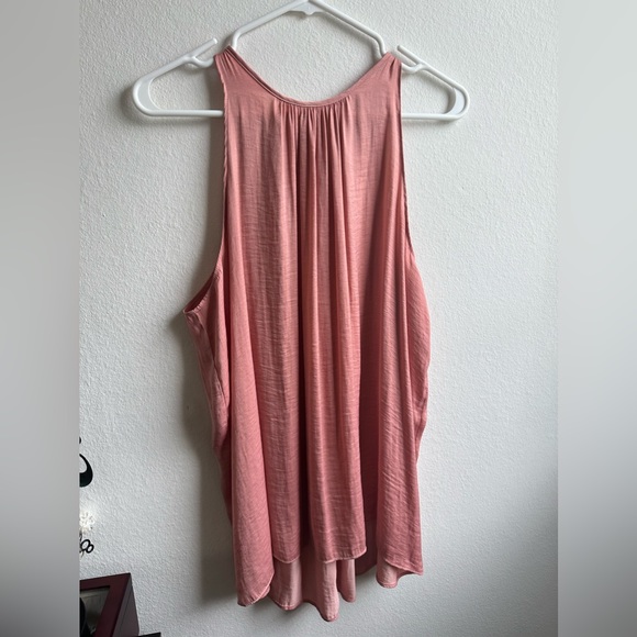 Coral satin sleeveless top - Picture 1 of 2